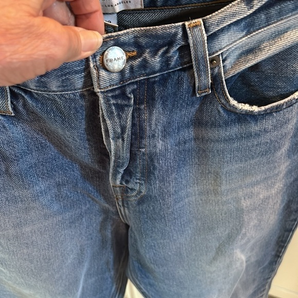 Frame Denim Le Pegged Jean Distressed Cotton Straight Leg - Picture 5 of 11